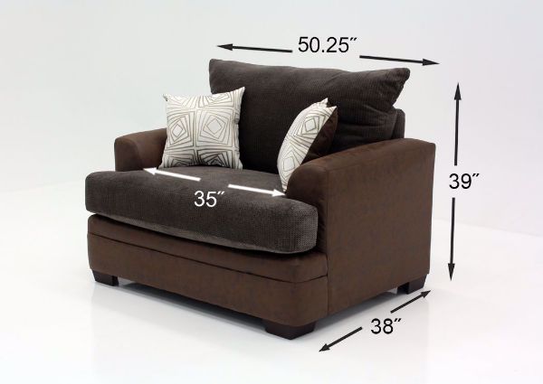 Brown Akan Oversized Chair Dimensions | Home Furniture Plus Bedding