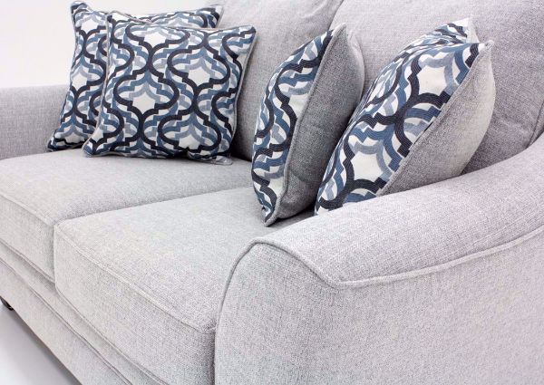 Light Gray Dante Loveseat by Lane at an Angle Close Up View | Home Furniture Plus Bedding