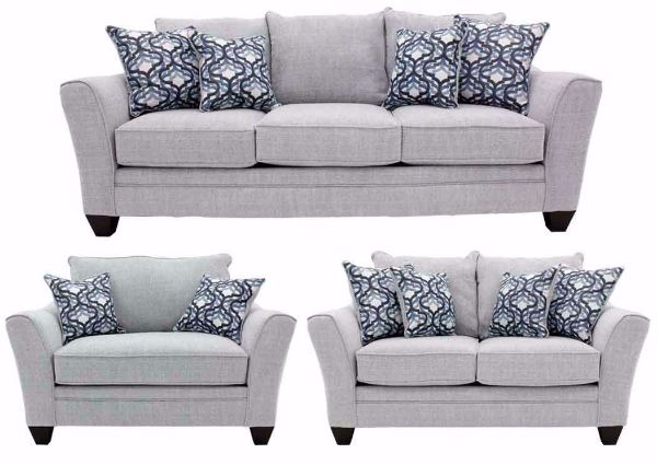 Light Gray Dante Sofa Set by American Furniture Manufacturing Includes Sofa, Loveseat and Chair | Home Furniture Plus Bedding