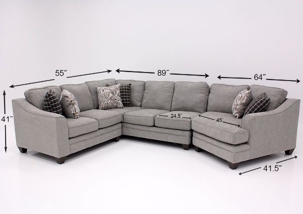 Fog Gray Endurance Sectional Sofa Dimensions | Home Furniture Plus Bedding