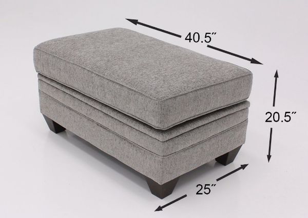 Endurance Storage Ottoman, Fog Gray, Dimensions | Home Furniture Plus Mattress