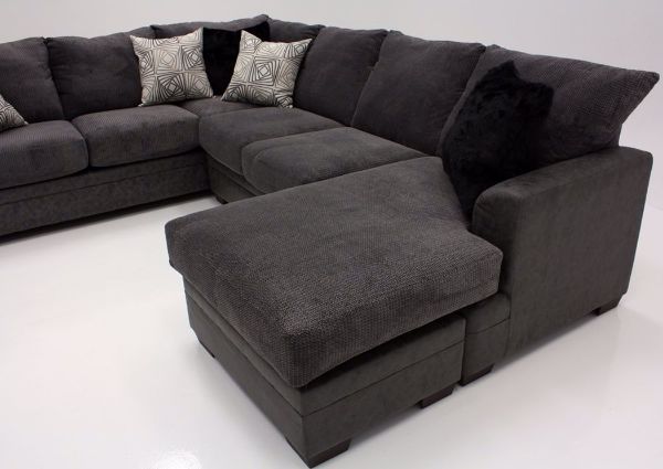 Gray Akan Sectional Sofa with Chaise Showing a Side View | Home Furniture Plus Bedding