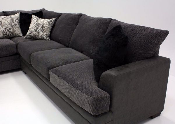 Gray Akan Sectional Sofa with Chaise Showing the Sofa Close Up | Home Furniture Plus Bedding