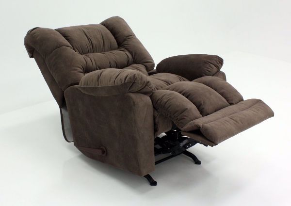 Brown Tombstone Rocker Recliner at an Angle in a Fully Reclined Position | Home Furniture Plus Bedding