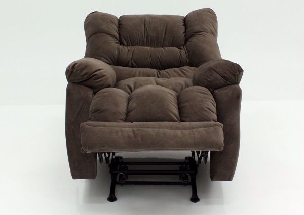 Brown Tombstone Rocker Recliner From the Front in a Fully Reclined Position | Home Furniture Plus Bedding