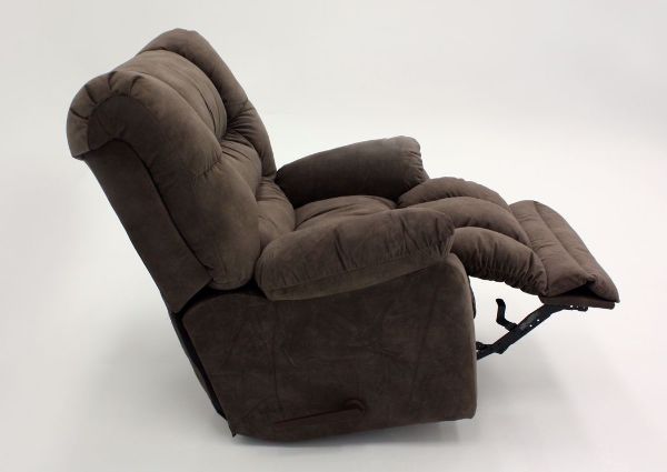 Brown Tombstone Rocker Recliner From the Side With the Chaise Up | Home Furniture Plus Bedding