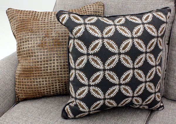 Brown Tweed Dante Sofa by Lane Patterned Accent Pillows | Home Furniture Plus Mattress