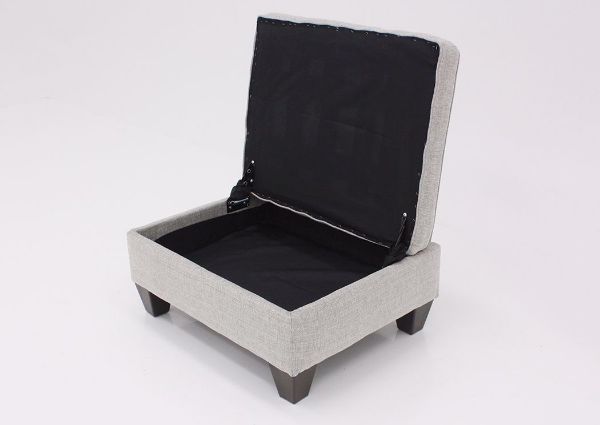 Brown Tweed Dante Storage Ottoman by Lane at an Angle with the Lid Open | Home Furniture Plus Mattress
