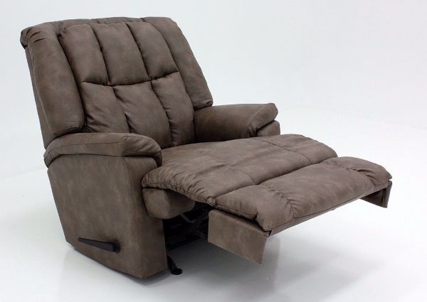 Light Brown Badlands Rocker Recliner at an Angle in a Reclined Position | Home Furniture Plus Mattress