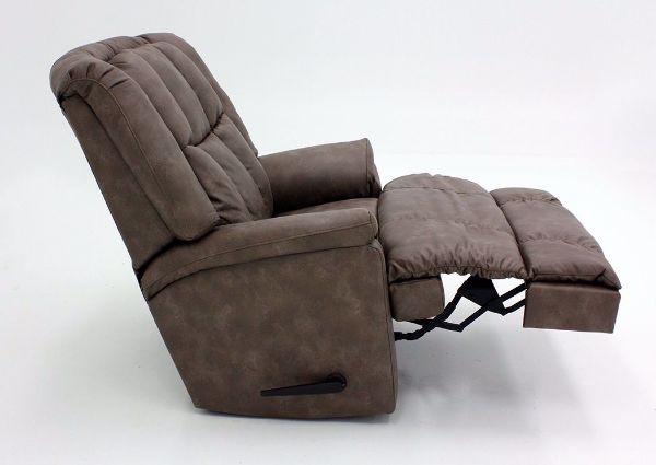 Light Brown Badlands Rocker Recliner Side View in a Reclined Position | Home Furniture Plus Mattress