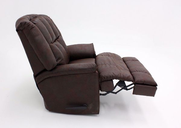 Dark Brown Badlands Rocker Recliner, Side View in a Reclined Position | Home Furniture Plus Mattress