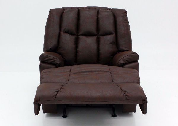Dark Brown Badlands Rocker Recliner, Front Facing in a Reclined Position | Home Furniture Plus Mattress