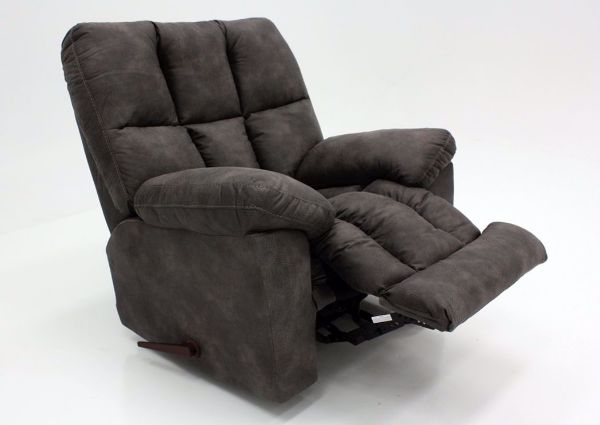 Charcoal Gray Dorado Rocker Recliner at an Angle in the Reclined Position | Home Furniture Plus Mattress