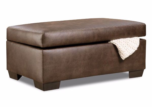 Bolton Storage Ottoman, Brown, Angle | Home Furniture Plus Mattress