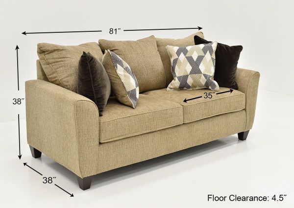 Dimension Details of the Reed Sofa by United Furniture | Home Furniture Plus Bedding