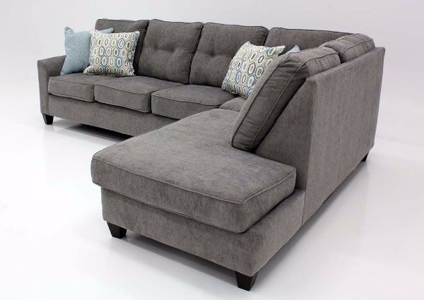 Smoke Gray Surge Sectional Sofa by Lane at an Angle Showing the Chaise Up Close | Home Furniture Plus Bedding