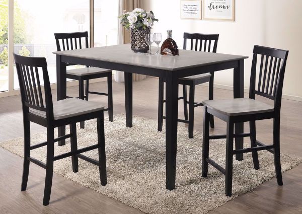 Picture of Contemporary 5 Piece Dining Table Set - Ebony and Light Gray