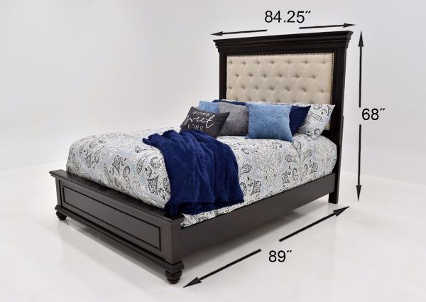 Dimension Details on the Dark Brown Brynhurst Upholstered King Size Bed by Ashley Furniture | Home Furniture Plus Bedding
