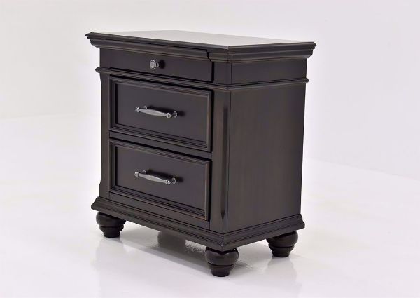 Dark Brown Brynhurst Nightstand by Ashley Furniture Showing the Angle View | Home Furniture Plus Mattress
