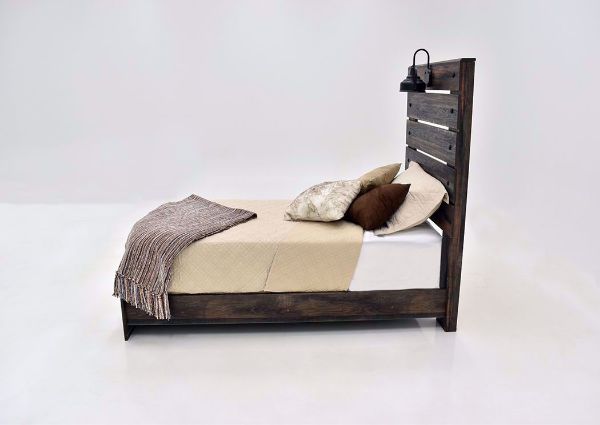Rustic Brown Drystan Twin Size Bed by Ashley Furniture Showing the Side View | Home Furniture Plus Mattress