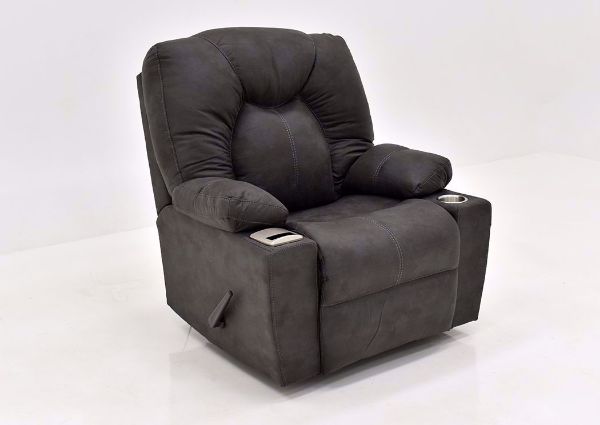Cranden Rocker Recliner - Dark Gray by Franklin Angle View | Home Furniture Plus Mattress