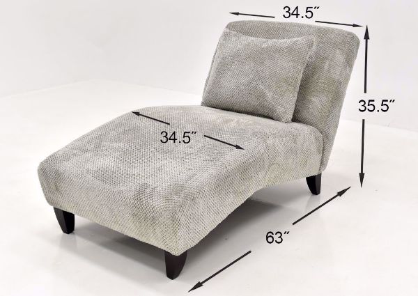 Flint Gray Davos Chaise Lounge Chair by Chairs America Showing the Dimensions | Home Furniture Plus Mattress
