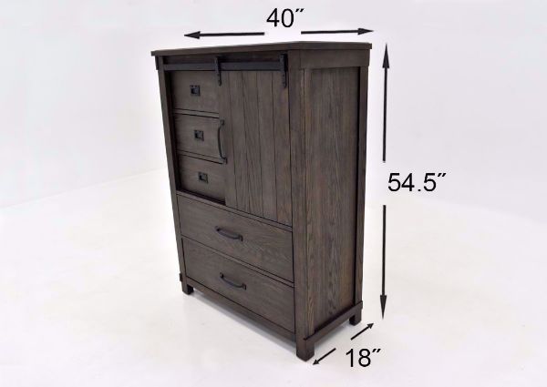 Dark Brown Scott Chest of Drawers by Elements Showing the Dimensions | Home Furniture Plus Mattress