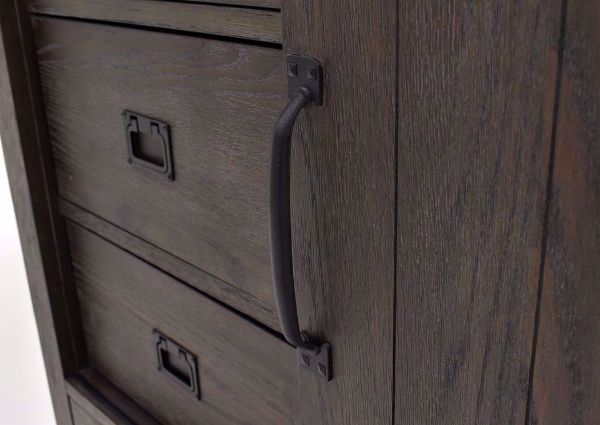 Dark Brown Scott Chest of Drawers by Elements Showing the Door Handle | Home Furniture Plus Mattress