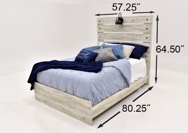 Rustic White Cambeck Full Size Bed by Ashley Furniture Showing the Dimensions | Home Furniture Plus Mattress