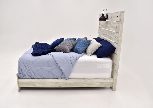 Rustic White Cambeck Full Size Bed by Ashley Furniture Showing the Side View | Home Furniture Plus Mattress