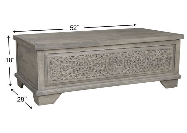 Marcilyn Lift-Top Coffee Table with Dimension Details | Home Furniture Plus Bedding