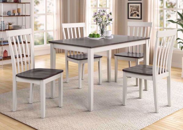 White and Gray Brody 5 Piece Dining  Table Set by Crown Mark International Showing a Room Setting | Home Furniture Plus Bedding