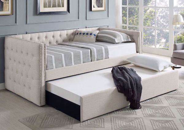 Trina Daybed with Trundle - White | Home Furniture Plus Bedding