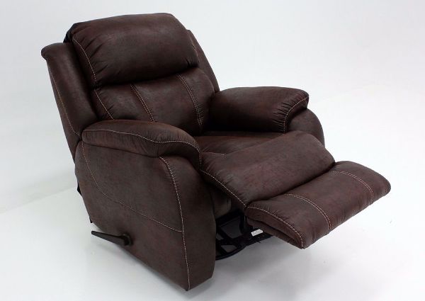 Brown Palance Swivel Glider Recliner at an Angle in the Reclined Position | Home Furniture Plus Mattress