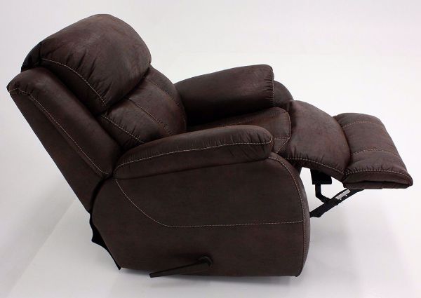 Brown Palance Swivel Glider Recliner, Side View in the Reclined Position | Home Furniture Plus Mattress