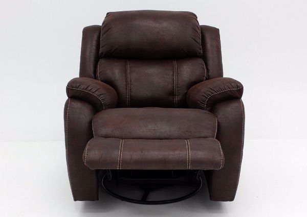 Brown Palance Swivel Glider Recliner, Front Facing in a Reclined Position | Home Furniture Plus Mattress