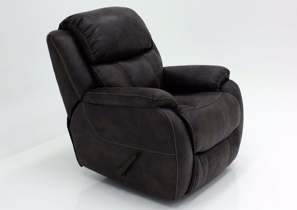Dark Gray Palance Swivel Glider Recliner at an Angle | Home Furniture Plus Bedding