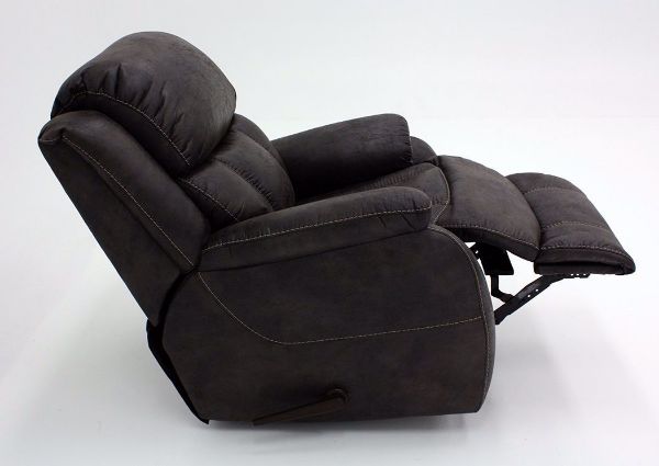 Dark Gray Palance Swivel Glider Recliner, Side View in a Reclined Position | Home Furniture Plus Bedding