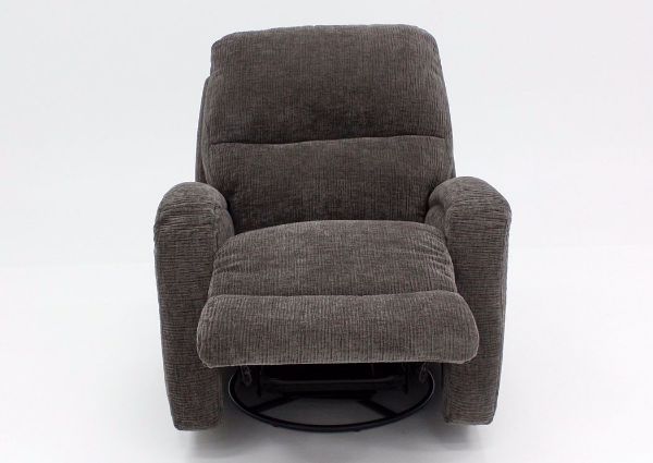 Gray Laurence Swivel Glider Recliner, Front Facing in the Reclined Position | Home Furniture Plus Mattress