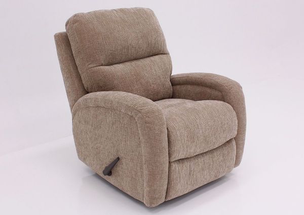Tan Laurence Swivel Glider Recliner at an Angle | Home Furniture Plus Mattress