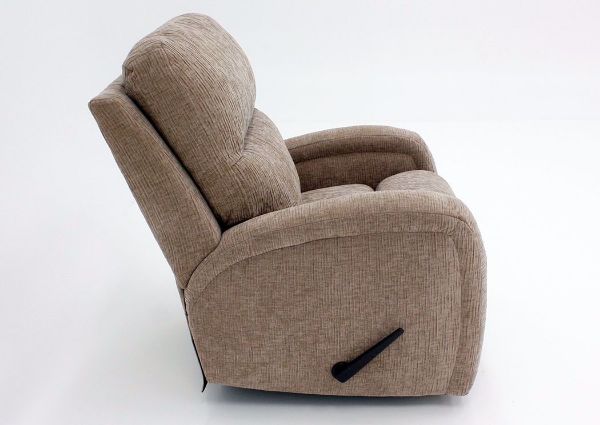 Tan Laurence Swivel Glider Recliner, Side View | Home Furniture Plus Mattress