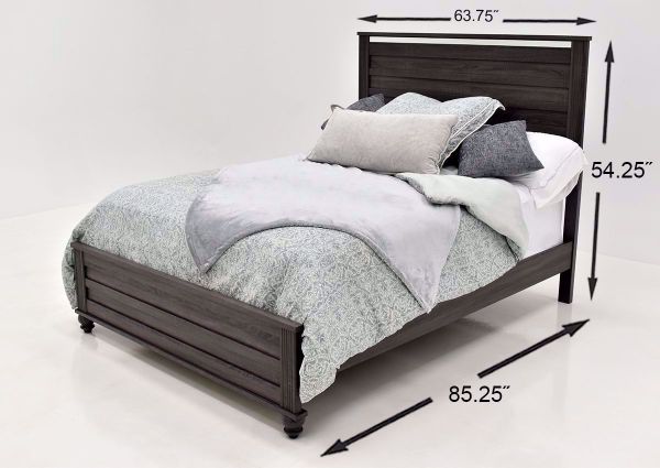 Gaston Queen Size Bed with Gray Finish dimensions| Home Furniture Plus Bedding