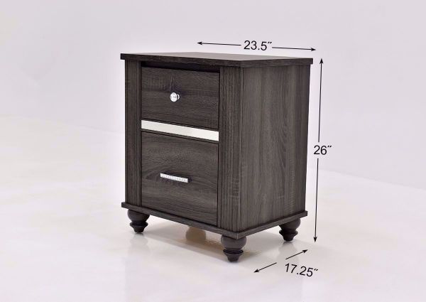 Gaston Nightstand with Gray Finish dimensions| Home Furniture Plus Bedding