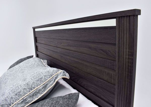 Gaston Queen Size Bed with Gray Finish  headboard close up | Home Furniture Plus Bedding