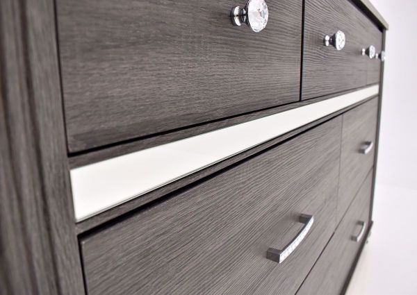 Gaston Dresser and Mirror with Gray Finish  dresser details close up | Home Furniture Plus Bedding