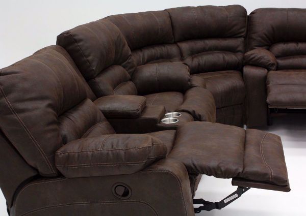 Left Side View of the Brown Legacy Reclining Sectional Sofa in Reclined Position | Home Furniture Plus Bedding