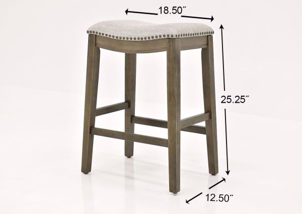 Dexter 24" Counter Height Barstool - Beige with Gray Dimensions | Home Furniture Plus Bedding