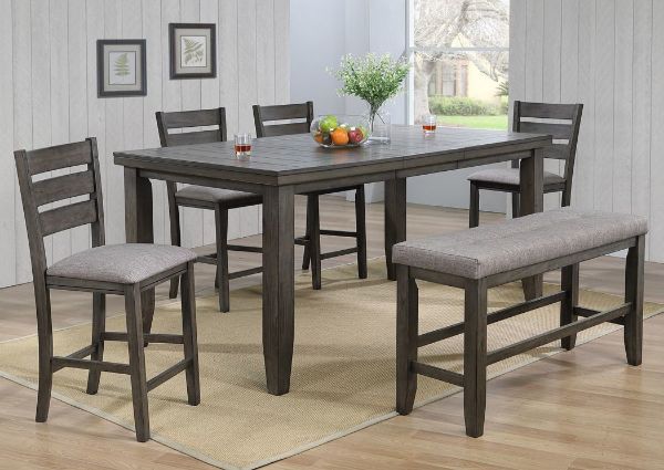 Dark Gray Bardstown Counter Height Dining Table Set in a Room Setting | Home Furniture Plus Bedding