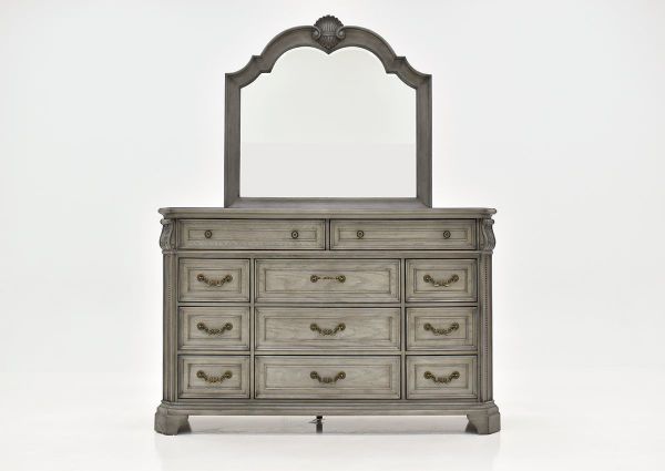 Gray Siena Dresser with Mirror by Avalon Furniture, Facing the Front | Home Furniture Plus Bedding