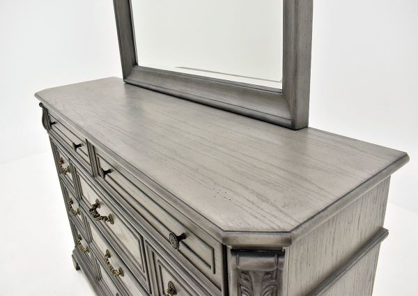 Gray Siena Dresser with Mirror by Avalon Furniture, Showing the Dresser Top Detail | Home Furniture Plus Bedding